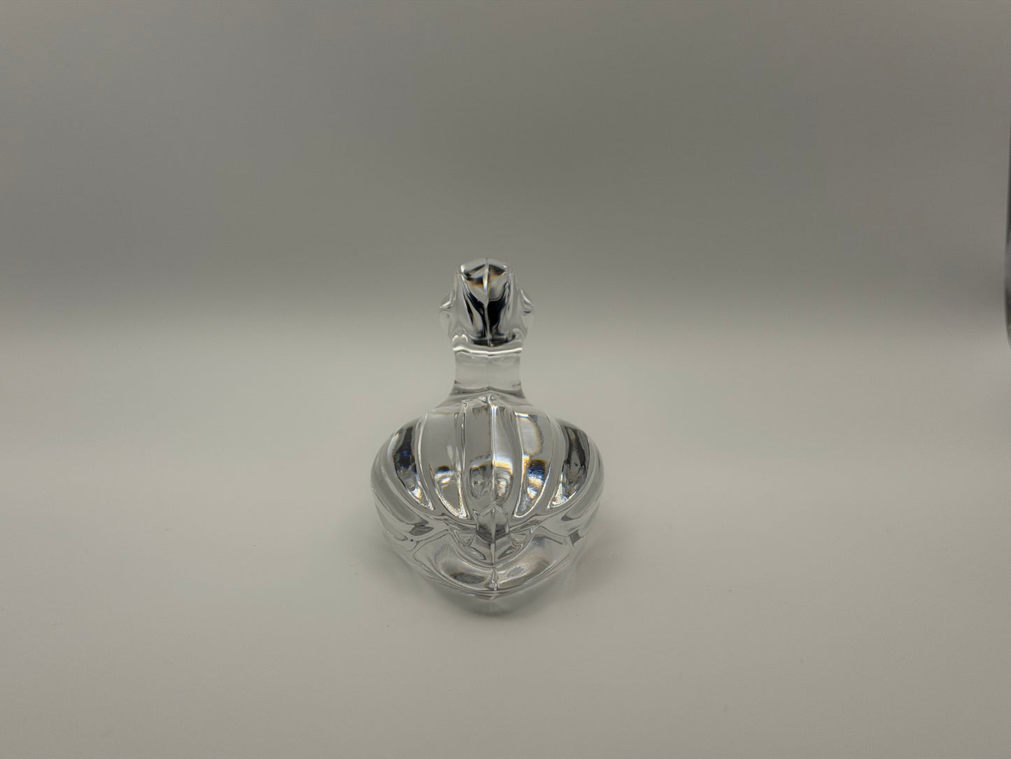 Vintage Stylized Clear Crystal Duck Figurine & Paperweight