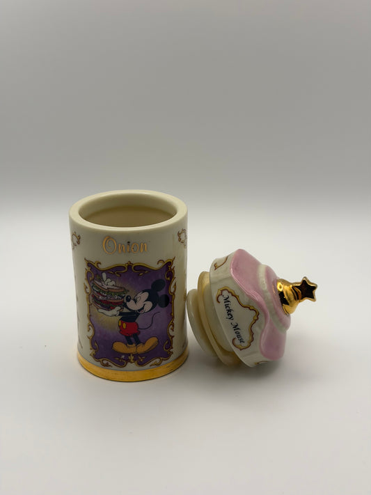 Vintage 1995 Lenox Walt Disney Spice Jar – Mickey Mouse "Onion" (Porcelain & 24K Gold)