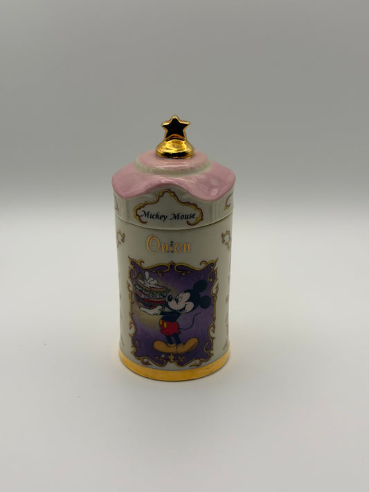 Vintage 1995 Lenox Walt Disney Spice Jar – Mickey Mouse "Onion" (Porcelain & 24K Gold)