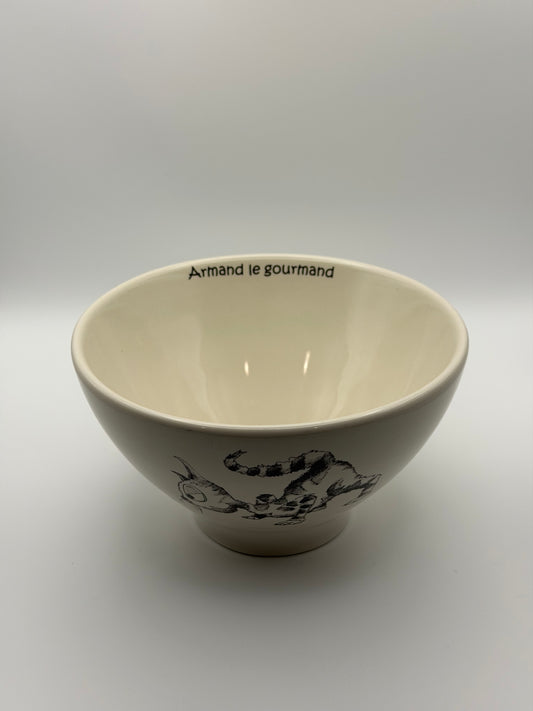 Cats of Paris "Armand The Greedy" Cafe Au Lait Bowl by Kiss That Frog