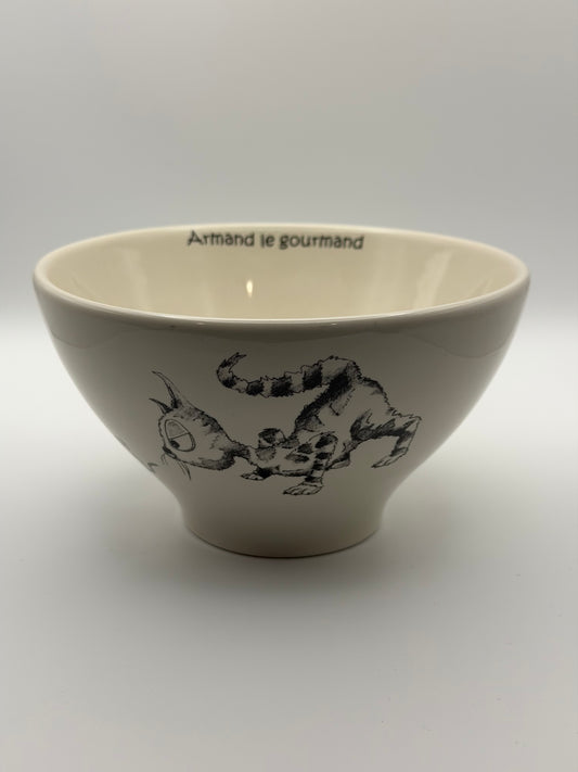 Cats of Paris "Armand The Greedy" Cafe Au Lait Bowl by Kiss That Frog