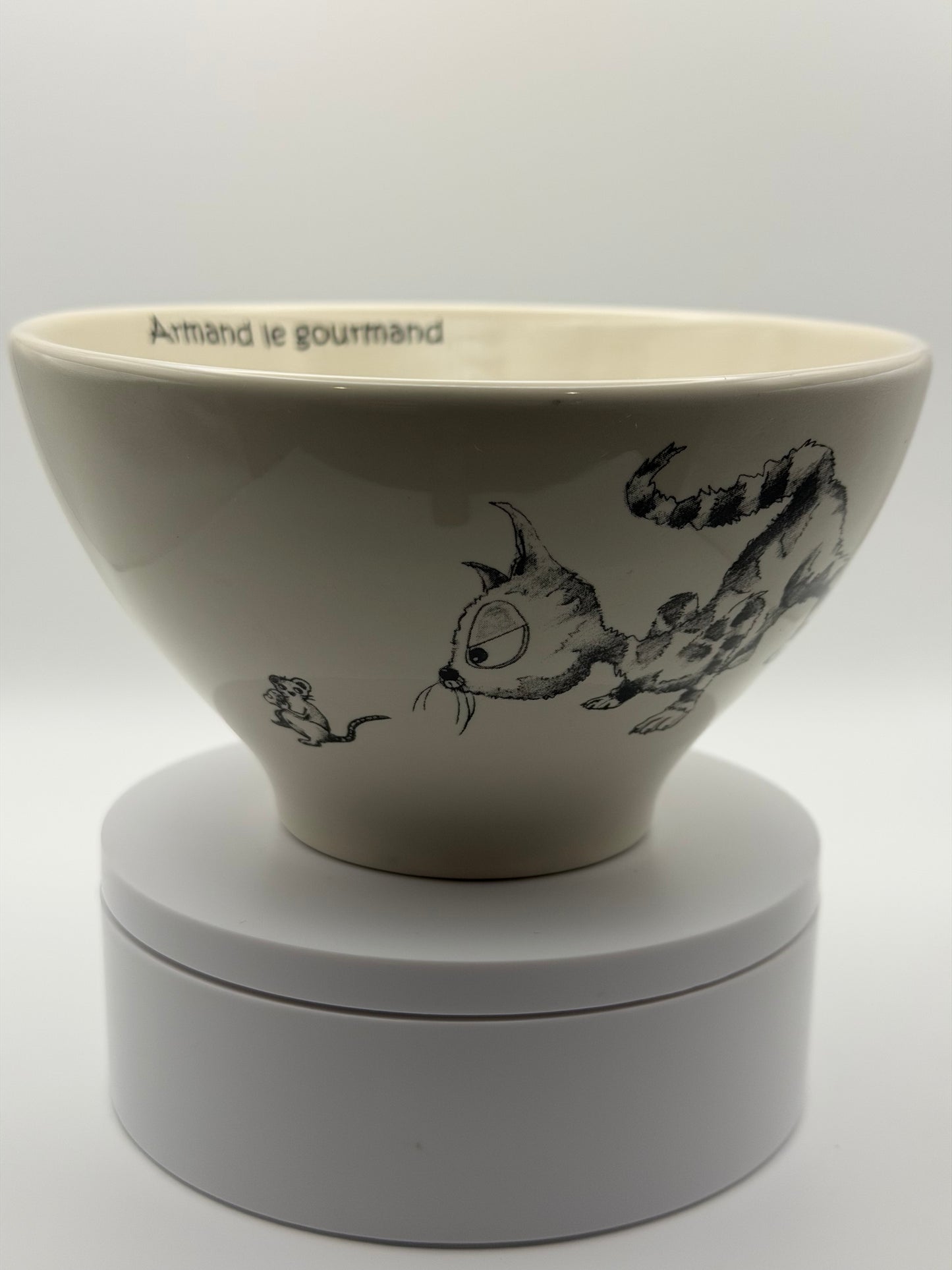 Cats of Paris "Armand The Greedy" Cafe Au Lait Bowl by Kiss That Frog