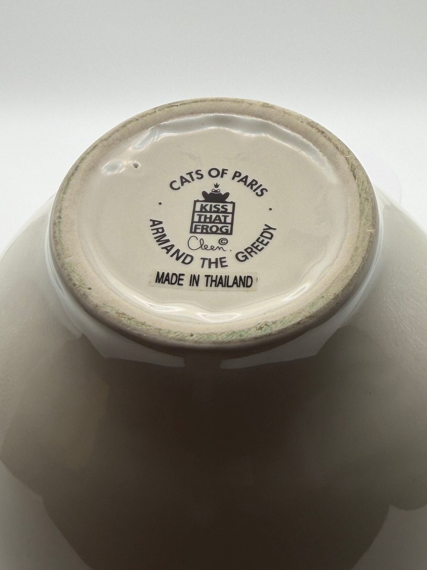 Cats of Paris "Armand The Greedy" Cafe Au Lait Bowl by Kiss That Frog