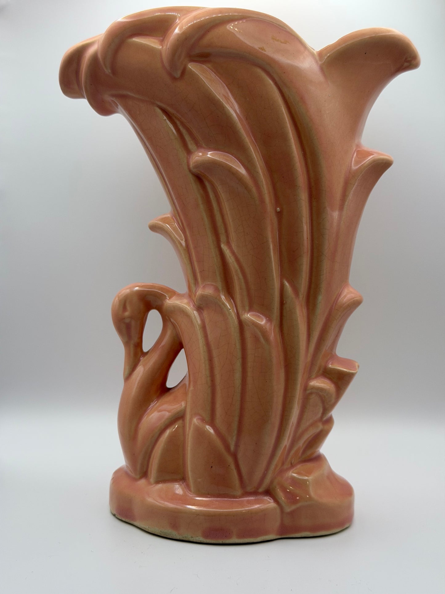 Vintage McCoy Pottery Pink Swan Vase (c. 1940s-1950s)