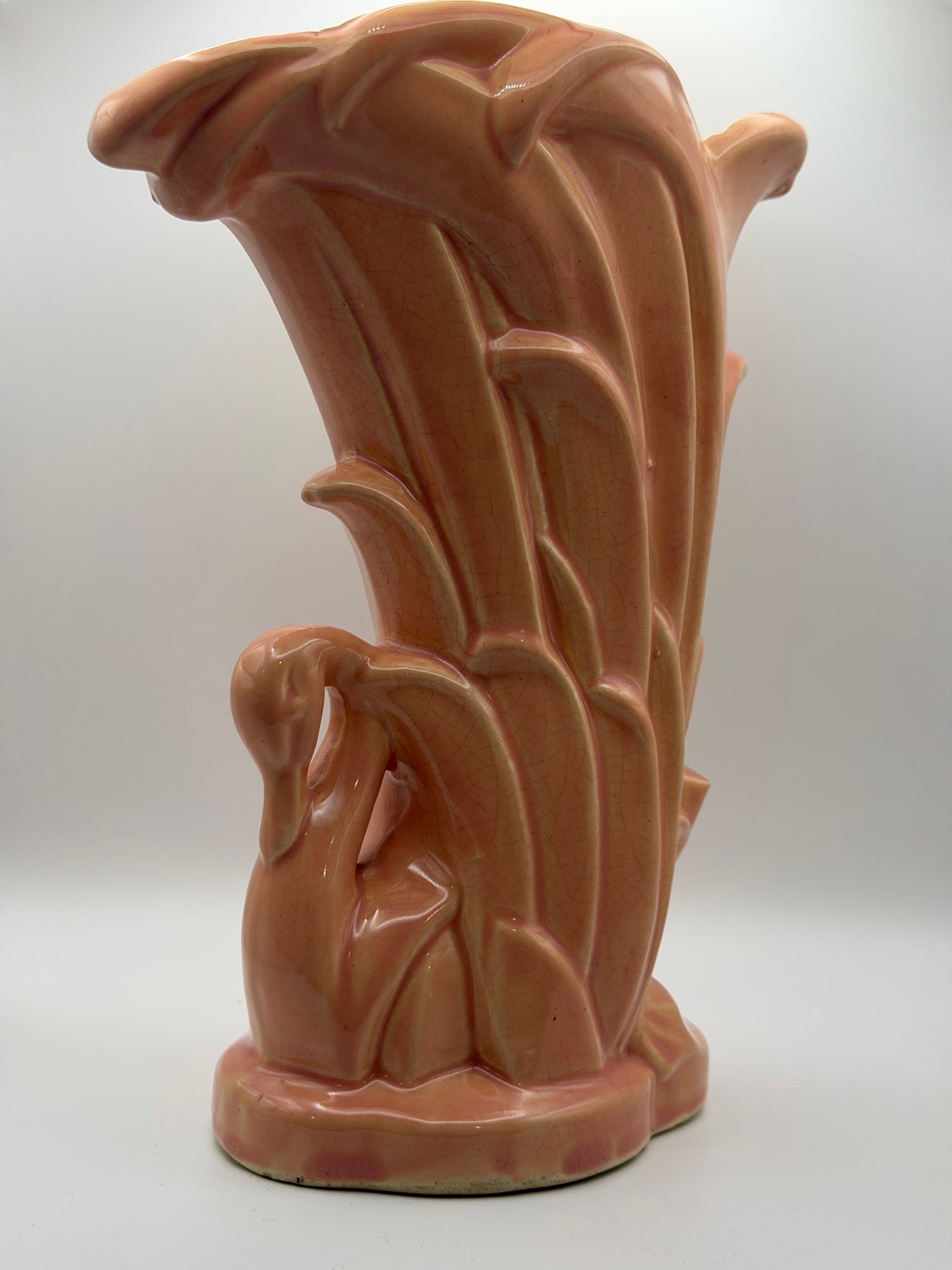 Vintage McCoy Pottery Pink Swan Vase (c. 1940s-1950s)