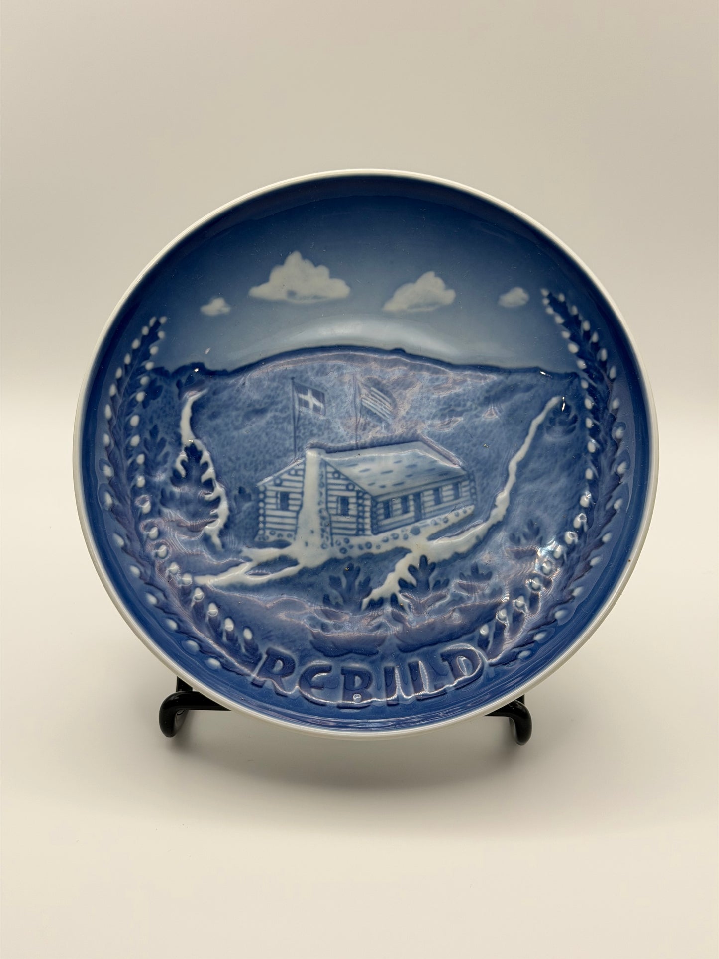 Vintage Bing & Grøndahl "Nationalparken Rebild" Blue & White Porcelain Plate – Denmark