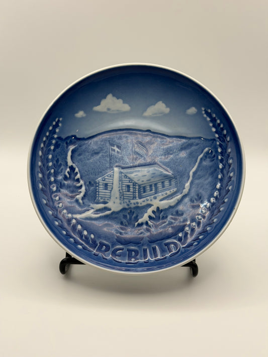 Vintage Bing & Grøndahl "Nationalparken Rebild" Blue & White Porcelain Plate – Denmark