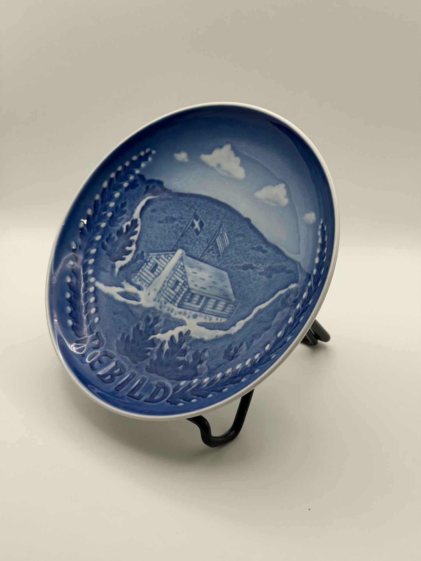 Vintage Bing & Grøndahl "Nationalparken Rebild" Blue & White Porcelain Plate – Denmark