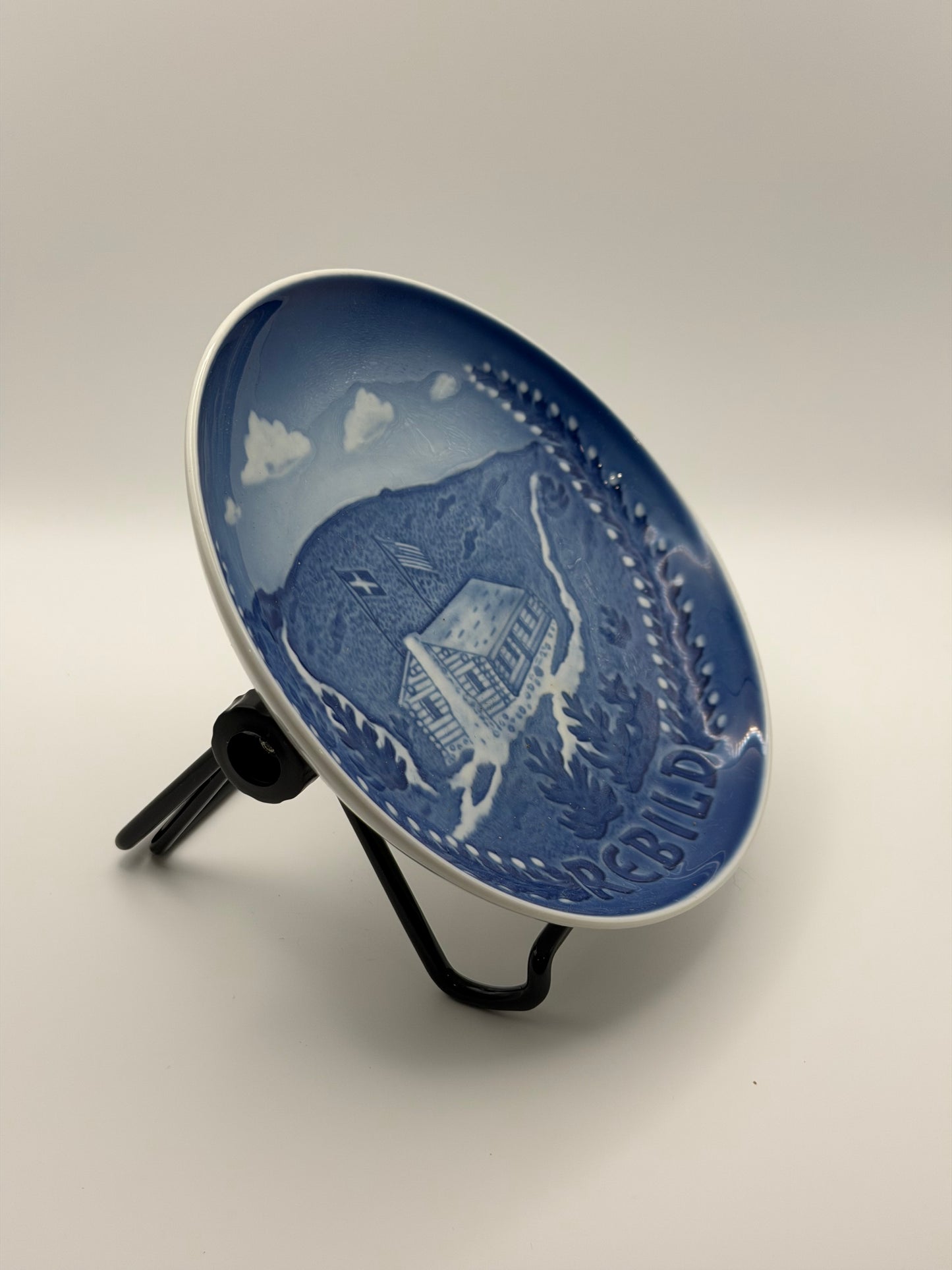 Vintage Bing & Grøndahl "Nationalparken Rebild" Blue & White Porcelain Plate – Denmark